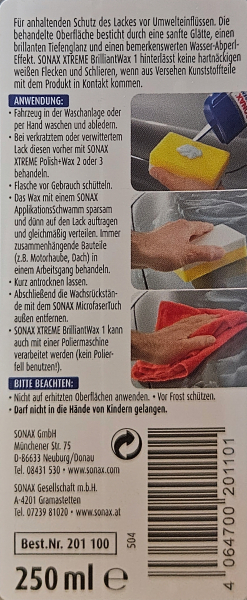 SONAX XTREME Brilliant Wax 1 Hybrid NPT